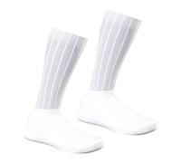 Zxpjkyu Lot de 2 Couvre-chaussures de Cyclisme Coupe-vent et Imperméables, avec élastique Antidérapant, pour Hommes et Femmes, Adaptés à La Pratique Du Vélo E, White L