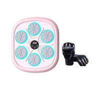 Zxpjkyu Machine de Boxe électronique, Smart Boxing, Réglable, Cible Murale Activée par La Musique pour L'entraînement Au Karaté, Demi-Gants Roses