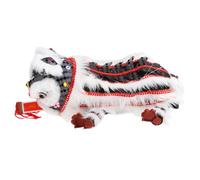 Zxpjkyu Marionnette Lion Jouet avec Ficelle Artisanat Marionnette à Main Décoration Festive Danse Lion Chinois Fait Main en Pp Peluche Tissu Adaptée pour, Noir Blanc