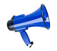 Zxpjkyu Mégaphone Portable avec Haut-Parleur à Pavillon, Amplificateur Puissant et Multifonctionnel Professionnel avec Enregistrement de Sirène, Idéal pour Le, Bleu