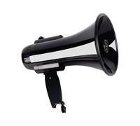 Zxpjkyu Mégaphone Portable avec Haut-Parleur à Pavillon, Amplificateur Puissant et Multifonctionnel Professionnel avec Enregistrement de Sirène, Idéal pour Le, Noir