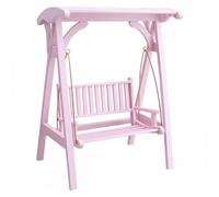 Zxpjkyu Miniature Maison de Poupée Balançoire Canopée Banc Accessoire Décor Mobilier Bois Modèle Classique Fonction Réaliste Convient Collection Loisirs, Rose