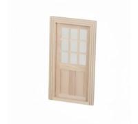 Zxpjkyu Miniature Porte Assemblage à Fenêtre pour Maison de Poupée Accessoire Bois Non Fini Style Multi-vitres Échelle 1 12 Adapté pour Projet Créatif Maquette Décoration Intérieure