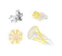 Zxpjkyu Modèle Cycle de Vie Méduse Animaux Figurine Jouet Croissance Évolution Biologie Observation Adapté Enseignement Anniversaire Décoration Crèche, jaune