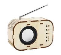 Zxpjkyu Modèle Radio DIY en Bois Science Kit Projet Éducatif Réception Stéréo Jeux Convient aux Enfants Enseignement Cadeau Bureau 11.8cmx4.5cmx8cm