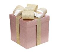 Zxpjkyu Nouvelle Année Coffret Boîte Cadeau Carré Papier Festival Multifonction Intégrant Emballage Rangement Bijoux Organisation Cadeau et Accessoire, Champagne 25 Cm