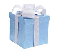 Zxpjkyu Nouvelle Année Coffret Boîte Cadeau Carré Papier Festival Multifonction Intégrant Emballage Rangement Bijoux Organisation Cadeau et Accessoire, Bleu 25 Cm
