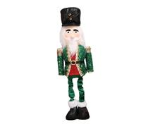 Zxpjkyu Nutcracker Figurine Statue de Noël Marionnette de Table Ornement de Décoration Intérieur Extérieur Motif Père Noël en Polyester Réglable Adapté pour, Vert