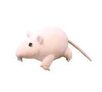 Zxpjkyu Peluche Rat Souris Doudou Animal Rempli Coussin Doux Tissu Amical Finition Manuelle Adapté pour Cadeau Décoration Maison Enfant, Blanche