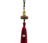 Zxpjkyu Pendentif de Rétroviseur en Bois Représentant Un Bouddha, Accessoire Décoratif Conforme Aux Principes du Feng Shui pour Les Voitures, Idéal comme Cade, D