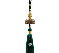 Zxpjkyu Pendentif de Rétroviseur en Bois Représentant Un Bouddha, Accessoire Décoratif Conforme Aux Principes du Feng Shui pour Les Voitures, Idéal comme Cade, F