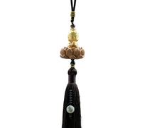Zxpjkyu Pendentif de Rétroviseur en Bois Représentant Un Bouddha, Accessoire Décoratif Conforme Aux Principes du Feng Shui pour Les Voitures, Idéal comme Cade, styleE