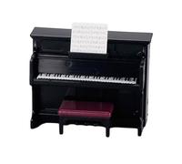Zxpjkyu Piano Miniature 1/12 Accessoire Instrument Tabouret PP Conception Traditionnelle pour Décoration Maison de Poupée Scène DIY Photographie Cadeau, Noir