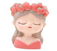 Zxpjkyu Pot de Fleurs en Forme de Tête de Fille, Jardinière et Récipient, Objet de Décoration de Table Représentant Une Jeune Fille Aux Yeux Clos, Perdue dans, Style B