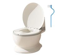 Zxpjkyu Pot de Toilette pour Tout-petits, Chaise D'apprentissage de La Propreté, Style Réaliste, Pot Large Amovible, Confort Ergonomique pour Chambre, Siège en PP gris