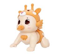 Zxpjkyu Poupée Rampante électrique, Jouet éducatif, Poupée Musicale électrique pour Le Développement Des Bébés, orange
