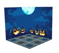 Zxpjkyu Présentoir de Décor à L'échelle 1:6, Vitrine pour Maquettes de Véhicules, Présentoir de Scènes pour Véhicules Miniatures, Halloween