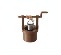 Zxpjkyu Puits Miniature Ornement Accessoire de Maquette Décorative pour Maison de Poupée Détail Corde et Seau Adapté à la Scénographie Collection Décoration Tablette Ambiance Rurale, Marron