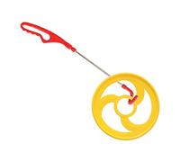 Zxpjkyu Pushing Wind Wheel Jouet Anneau Roulant Jeu D'Adresse Main-œil Jouet Nostalgique Chinois Interaction Adulte Étudiant Poignée Ergonomique Adapté Aux Ai, JAUNE