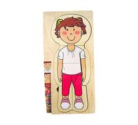 Zxpjkyu Puzzle Découverte Corps Humain Jouet Bois Cognitive Assemblage Manipulation Développement Sens Sensoriel Convient Aux Enfants Fête Cadeau T, Fille