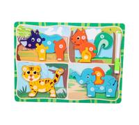 Zxpjkyu Puzzle en Bois 2 en 1 pour Les Tout-Petits : Tableau à Dessin pour L'apprentissage Précoce, Double Face, pour Les Fêtes, Les Enfants D'âge Pré, Animaux