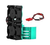 Zxpjkyu RC Car Motor Cooling Fan Ventilateur Refroidisseur Aluminium Alliage pour Moteur RC Installation Sécurisée avec Dissipateur Thermique et Câble Inclus, Vert
