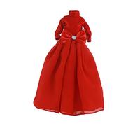 Zxpjkyu Robe de Poupée Accessoire de Poupée Tenue Élégante Soirée Robe Mariage Princesse En Nylon Adaptée à La Fabrication Poupée pour Cadeaux Décoration Mais, rouge