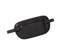 Zxpjkyu Sac Banane Ceinture Porte-Monnaie Pochette Ceinture Antivol Etanche à Double Compartiment en Polyester Léger avec Fermeture Zip Adaptée au Sport, Noir