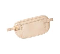 Zxpjkyu Sac Banane Ceinture Porte-Monnaie Pochette Ceinture Antivol Etanche à Double Compartiment en Polyester Léger avec Fermeture Zip Adaptée au Sport, Beige