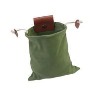 Zxpjkyu Sac de Cueillette D'extérieur avec Boucle en Cuir PU, 21,6 X 20,1 Cm, Accessoire, Léger, Rangement D'outils, Sac Polyvalent, Vert