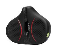 Zxpjkyu Selle de Vélo, Selle de Cyclisme, Souple, Large, Universelle, Imperméable, Creuse, Confortable, pour Vélo D'appartement, Noir Rouge