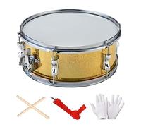 Zxpjkyu Snare Drum Percussion Instrument avec Accessoires Complets Comme Sangle Gants Structure En Acier Inoxydable Adapté Aux Débutants Enfants Fêt, Ressort de réglage jaune