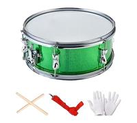 Zxpjkyu Snare Drum Percussion Instrument avec Accessoires Complets Comme Sangle Gants Structure En Acier Inoxydable Adapté Aux Débutants Enfants Fêt, Ressort de réglage vert