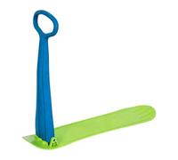 Zxpjkyu Snowboard avec Guidon pour Enfants Planche de Glisse Pliable et Compacte Luge Portable en PP Poignée Confortable et Stable Adaptée Aux Loisirs d'hiver, Bleu Vert