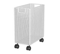 Zxpjkyu Support de Rangement pour Tapis de à Roulettes, Panier à Linge avec Roulettes, Chariot économiseur D'espace pour Salle de Sport Intérieure, S, Blanc