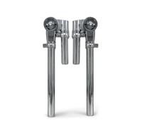 Zxpjkyu Support Drum Rotatif Matériel Support Batterie Métal Double Colonne Pivotant Réglable Universel Montage Convient Studio Séances Pratique Musicien, Argenté