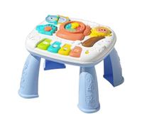 Zxpjkyu Table D'activités avec Piano, Jouet D'éveil Musical, Cadeau de Saint-Valentin pour Garçon. Table Musicale D'apprentissage Idéale pour Un A, Bleu