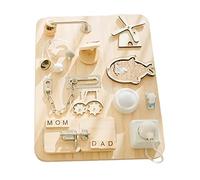 Zxpjkyu Tableau D'Activités Sensoriel Planche pour Bébé Éducatif En Bois avec Loquets Motricité Fine Adapté Cadeau Jeu Maison Apprentissage, Bois