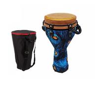 Zxpjkyu Tambour Africain Percussion Main Acoustique Instrument Musical Manuel avec Son Profondeur Ethnique Portable Multi-patrons Adapté aux Classes Événements Musique en Déplacement, Or Paon