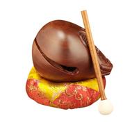 Zxpjkyu Tambour En Bois En Forme de Mokugyo (instrument de Percussion), avec Maillet et Ornement Sculpté à La Main. Idéal pour La Méditation et La Décoration, 5po