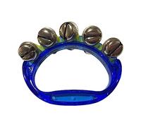 Zxpjkyu Tambourin Cloche à Main Instrument de Rythme Jouet Musique Percussion Manche Compact en PP et Métal Adapté Aux Enfants Adultes Évènements Musiques, Bleu