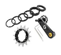 Zxpjkyu Tendeur de Chaîne à Cassette pour Vélo Monovitesse, Noir 14T