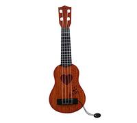 Zxpjkyu Ukulélé Enfant Mini Instrument Apprentissage Guitare Jouet Plastique Toucher Agréable Développement Rythme Motivation Créative Convient Activi, brun