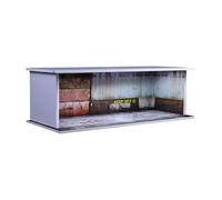 Zxpjkyu Vitrine de Présentation Maquette Voiture 1/64 Parking Diorama avec Lumière Led Porte Anti-poussière Support Acrylique Pvc Adaptée pour Cadeau Décorati, Entrepôt Abandonné