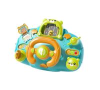 Zxpjkyu Volant Interactif pour L'éveil des Tout-Petits, avec Son, Jouet pour Conduire Une Voiture, Pousser, Tourner et Tirer, Bleu