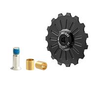 Zxpjkyu Wheel Roue Guide Vélo Arrière Poulie Roulement Céramique Aluminium Accessoire Installation avec Vis Adaptée au Cyclisme, 15T Noir