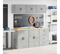 ZXQVLMRS Ensemble de 6 armoires d'atelier - Système d'armoire de garage | Comprend des modules muraux et sur pied, design modulaire de rangement, plan de travail robuste