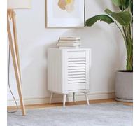 ZXQVLMRS Porte à lamelles en pin pour placard, 39,5 x 29,5 cm, blanc | Bois massif, circulation de l'air, polyvalent, aspect rustique