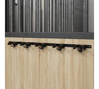 ZXQVLMRS Support mural à 5 crochets en fer noir pour écurie | Métal robuste, 98,5 cm de large, pour l'organisation, fixation murale incluse