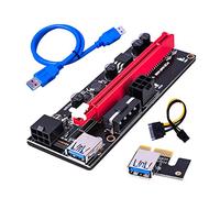 ZXR.Elwood Carte PCI-E 1X à 16X Riser GPU Extender Riser Card PCI-E Adaptateur USB 3.0 GPU avec Interface 6pin, Bleu